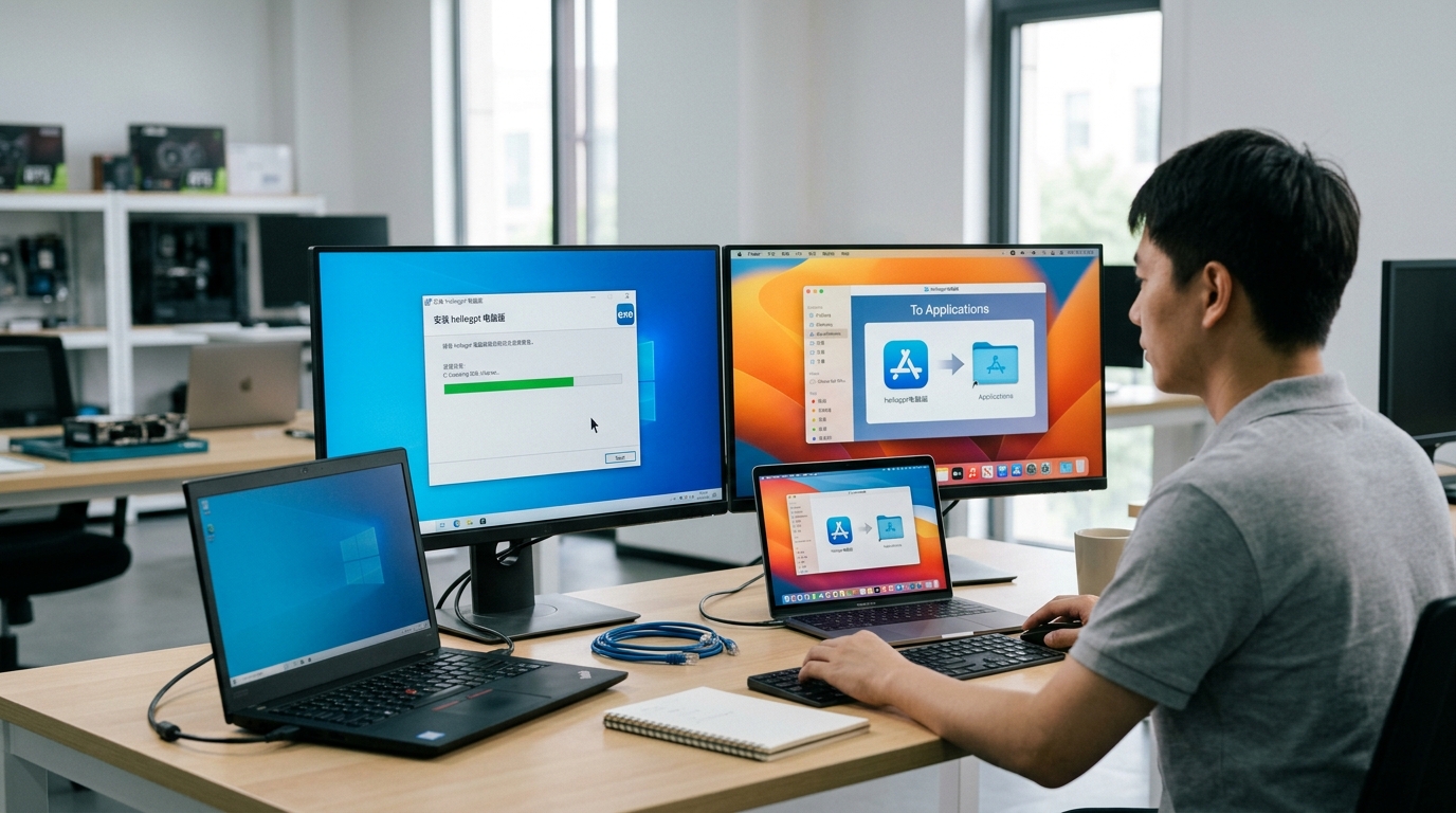 hellogpt电脑版 Windows 和 Mac 安装步骤对比