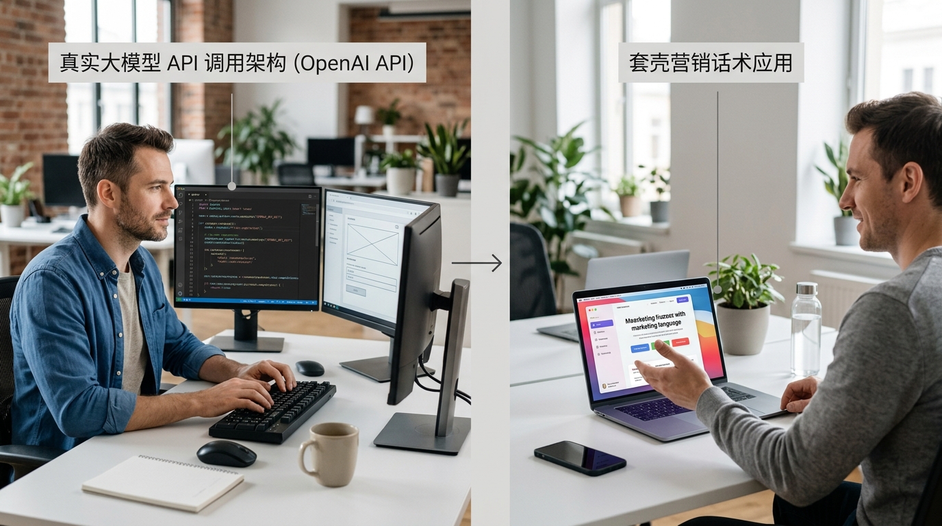 hellogpt 核心功能:真实大模型 API 调用与套壳包装对比