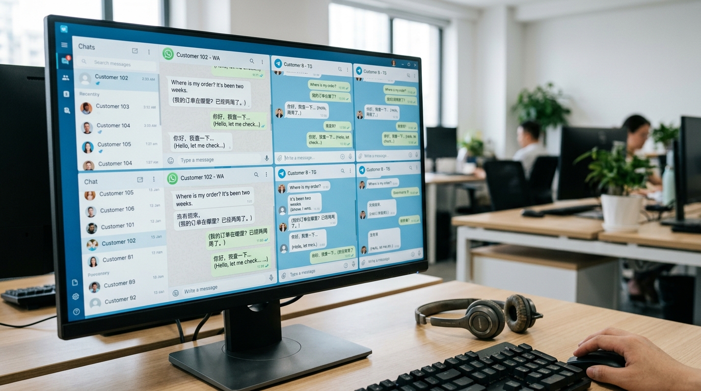 hellogpt电脑版多平台账号多开实时翻译界面